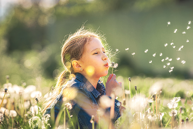 Mädchen mit einer Pusteblume